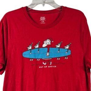 Surf Santa Elf Mens Christmas Short Sleeve T-shirt Festive Surfboard Holiday Tee
